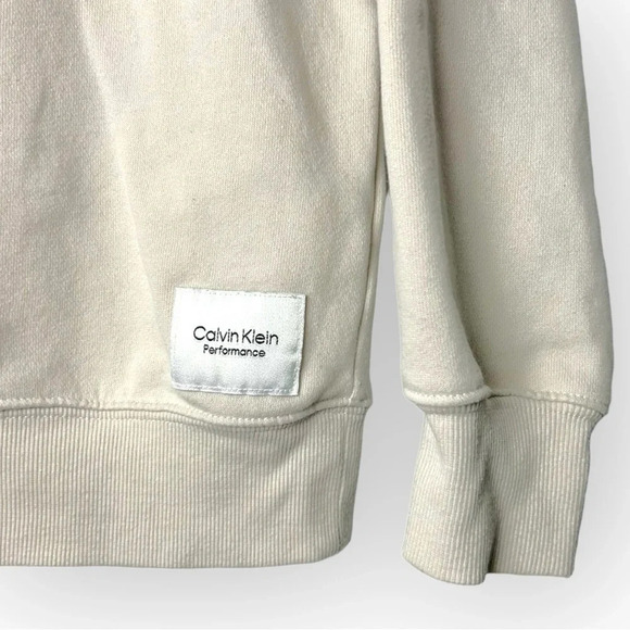 Calvin Klein Performance Cream  Crewneck Sweatshirt XS - Picture 3 of 5